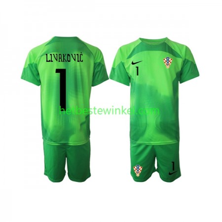 Kroatië Livakovic 1 Voetbalshirts Doelman Kind Uit WK 2022(+ Korte broeken)
